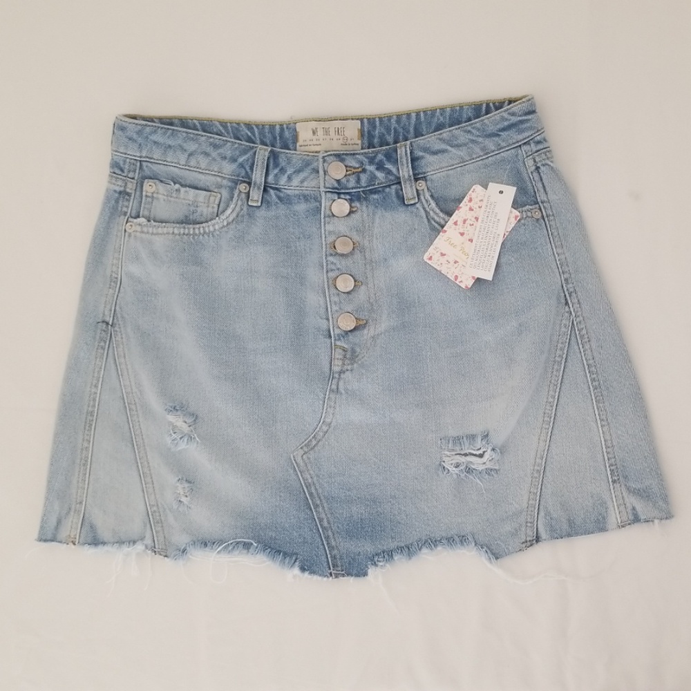 Free people denim mini skirt size 30